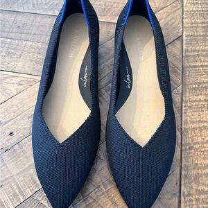 Rothy's Black Heels with Blue Accent
